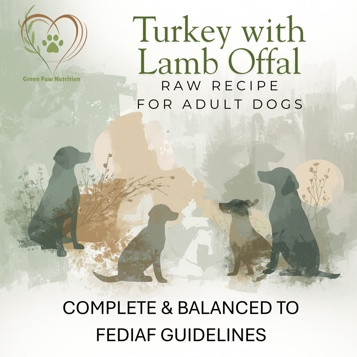 Turkey with Lamb Offal Raw Recipe for Adult Dogs